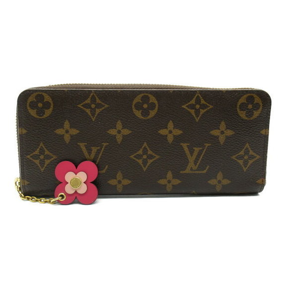 Louis Vuitton Portefeuille Clemence long Wallet flower charm brown - Picture 1 of 7